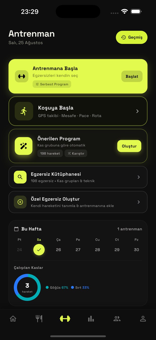 Antrenman ekranı