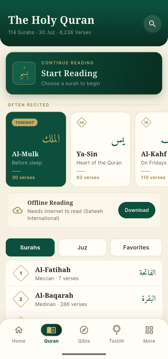 The Holy Quran — screenshot
